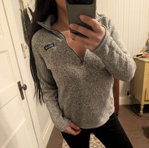 Patagonia Women's Better Sweater 1/4 Zip Fleece Gray Pullover Medium Outdoor